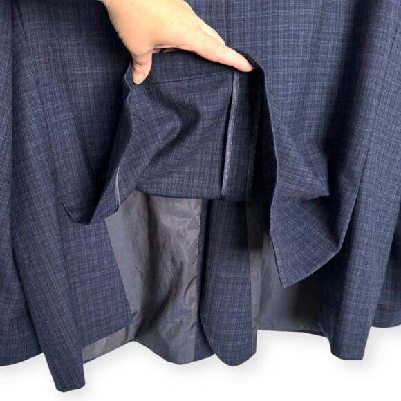 Michael Kors Blue Plaid 100% Wool Two Button Double Vented Blazer Men's Size 54R - Picture 10 of 12